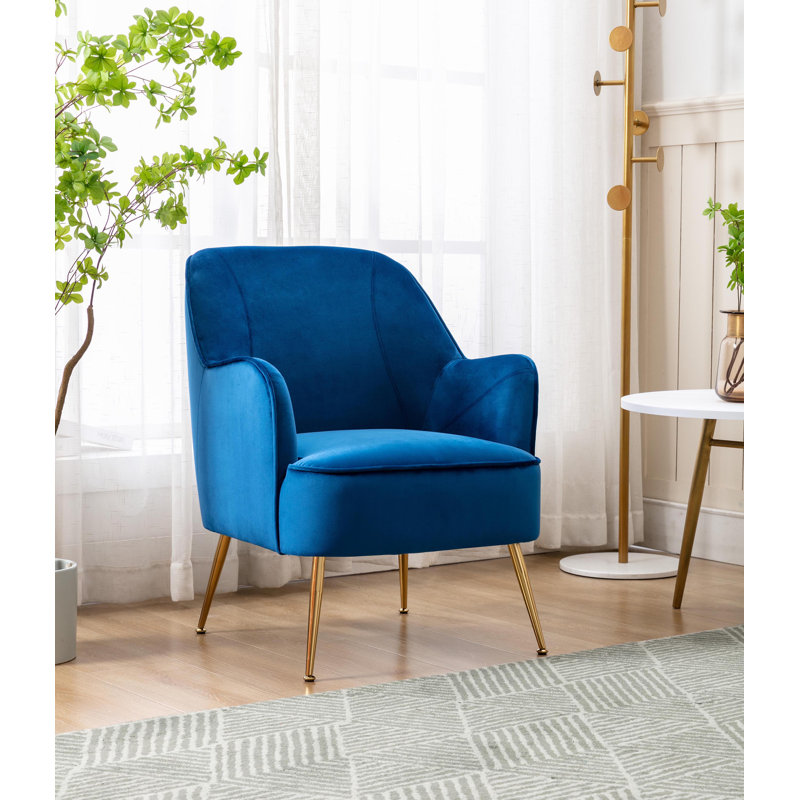 Bucholz Velvet Armchair, Blue