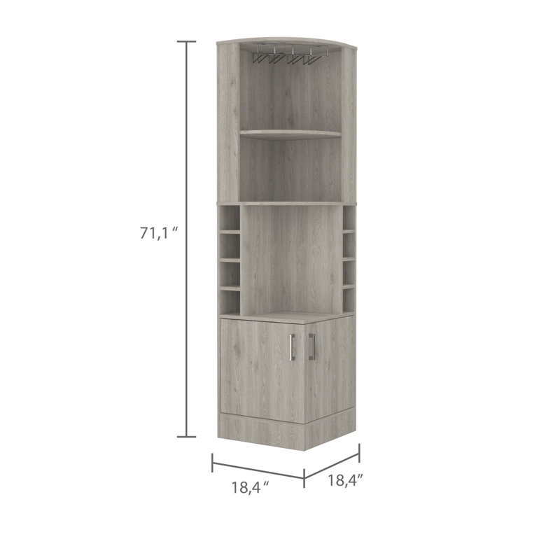 Freestanding Gray Beverage Cabinet With 8 Capacity 2-shelf Wine For Efficient Organization