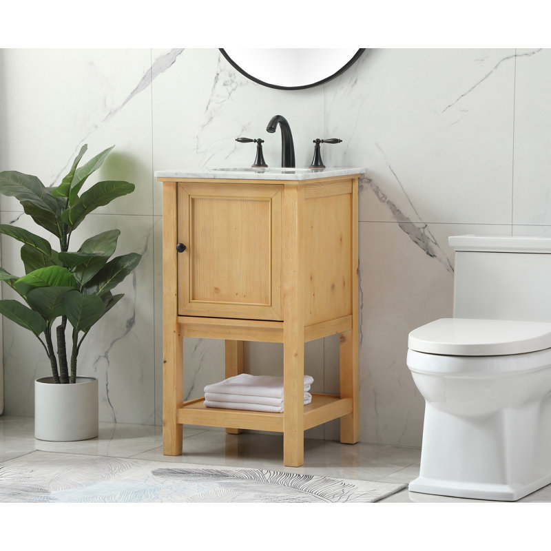 Ensemble de meuble-lavabo simple 19 po Narron, Bois naturel