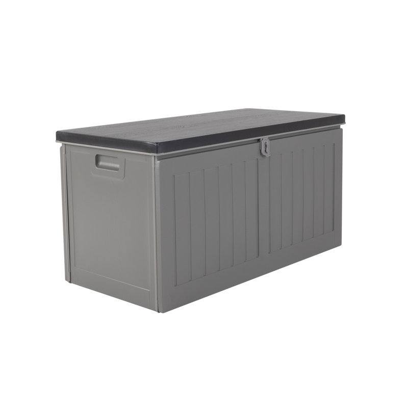 Dakota Fields Danberry 96cm W 190L Water Resistant Plastic Lockable Deck Box in Grey
