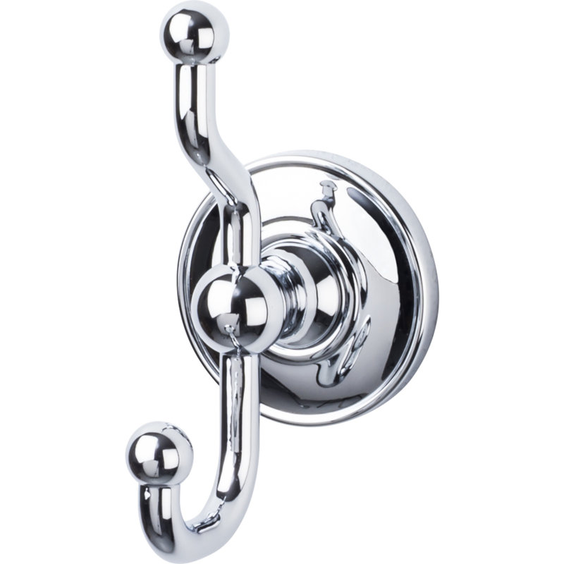 Edwardian Bath Wall Mounted Plain Hooks, Polished Chrome