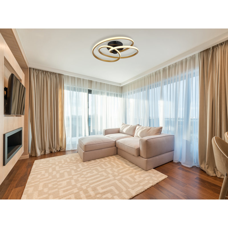 Cyenna Aluminium LED Flush Mount, Gold