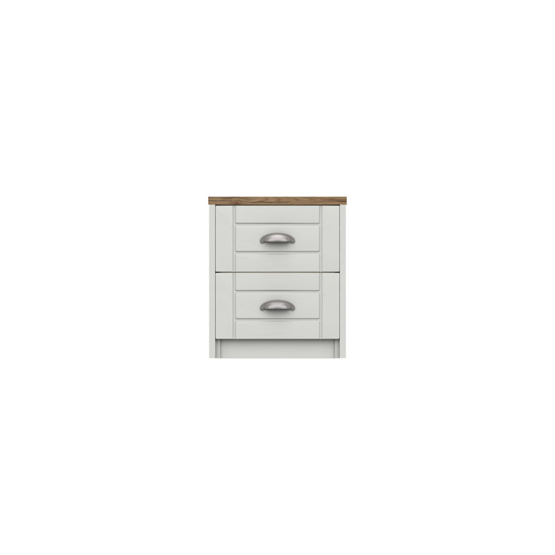 Newhaven 43.4cm W Manufactured Wood Bedside Table, Natural Rustic Oak/White