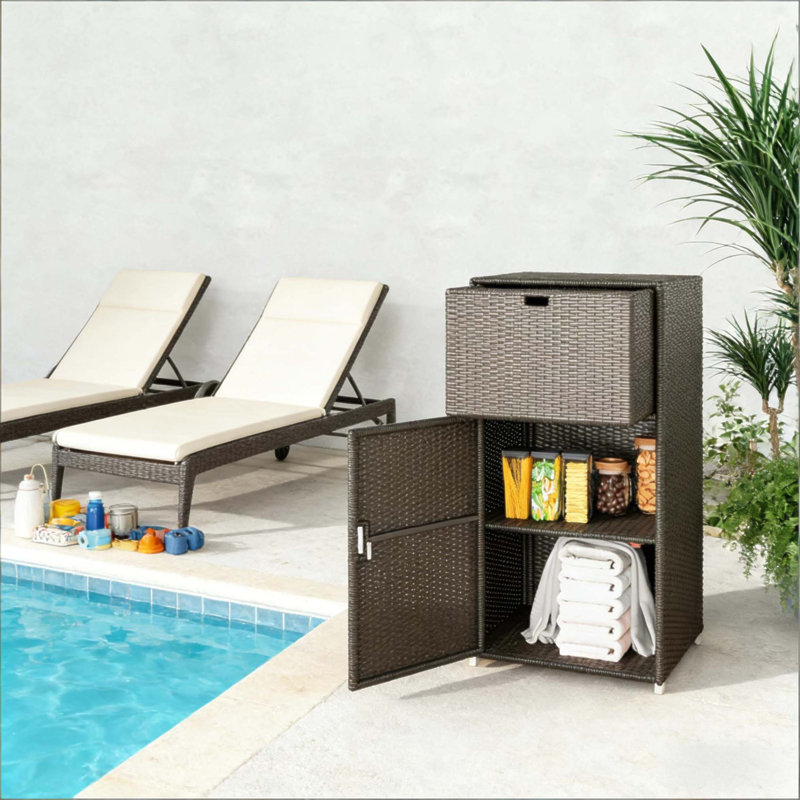 Armoire extérieure, support de rangement, Marron foncé