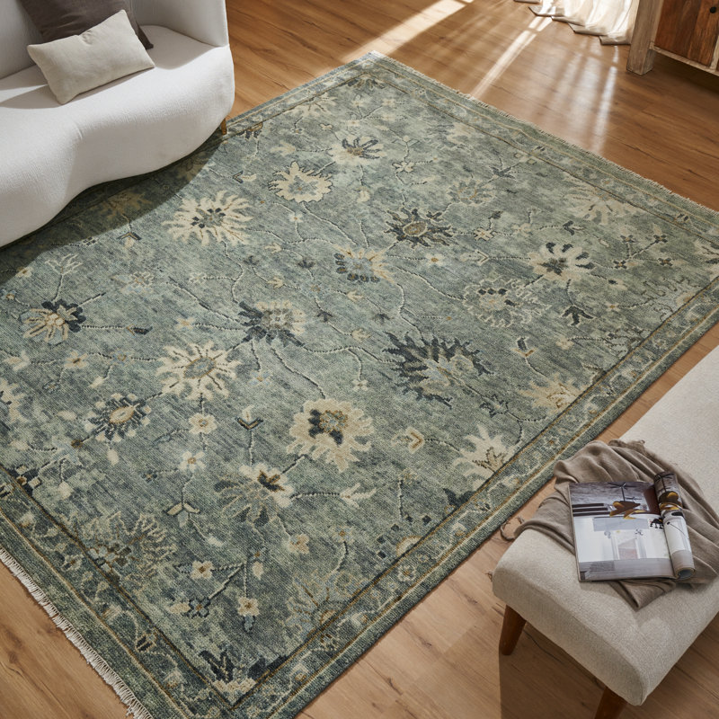 Oushara Hand Knotted Wool Oriental Area Rug, Runner 2'6" x 10'