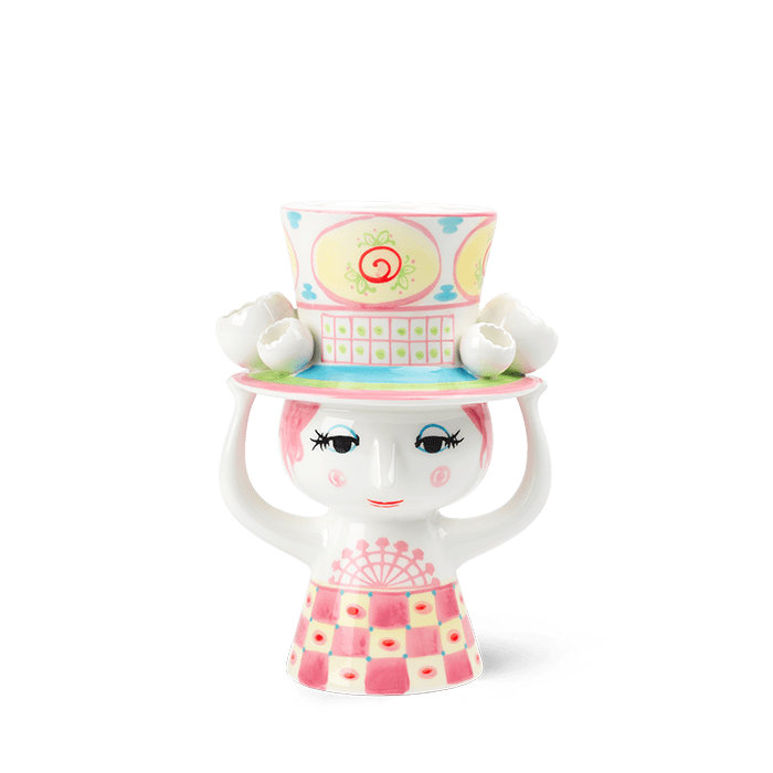 Lady With Hat Ceramic / Porcelain Table Vase