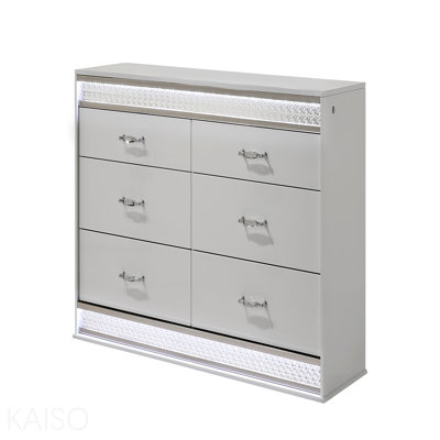 Modern Style 6- Drawer Dresser Made With Wood In White