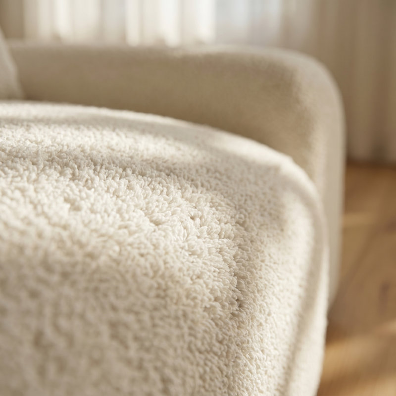 Canapé modulaire crème blanc nuage, causeuse 2 places en tissu doux avec rangement latéral et coussins pour le salon