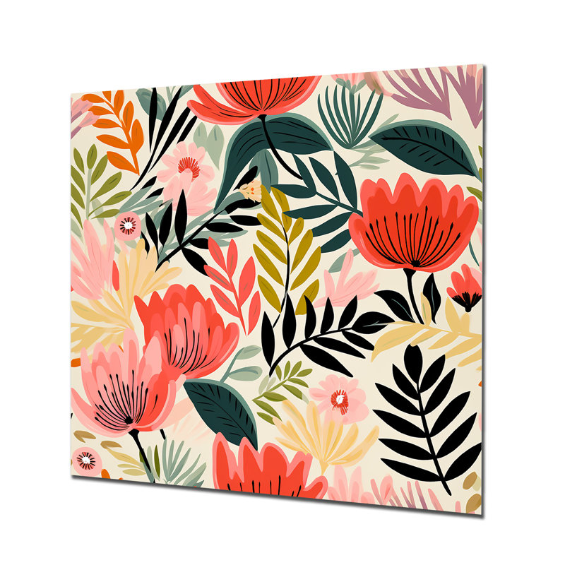 Motif de jungle, feuilles de palmier I - art mural en métal Jungle, H 29 po x l 29 po x P 1,5 po