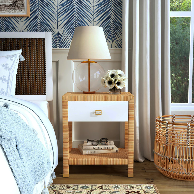 Corfu 1 Drawer Natural Rattan Nightstand