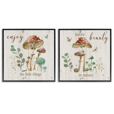 «Enjoy Beauty Mushroom», ensemble de 2 estampes numériques par Nan