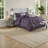 Elegant Plum Bedding Sets, Polyester Comforter And Decorative Pillows For Home