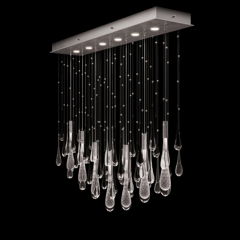 Luminaire suspendu l 51 po Rain, Argent dégradé