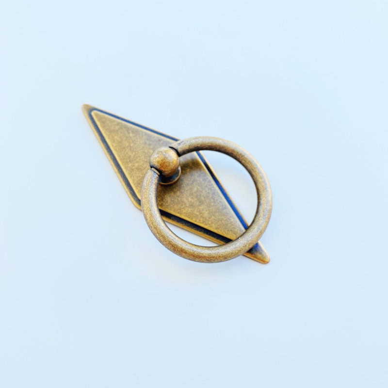 Rhombus Drawer Large Ring Pull, Antique Bronze