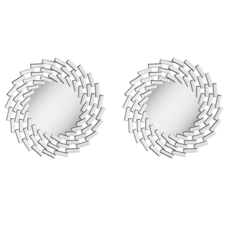 Ensemble de 2 miroirs d'appoint ronds Sunburst