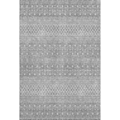 Premium Machine Washable Prisco Silver Rug