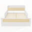 Structure de lit en rotin avec lumières DEL et tête de lit avec rangement, lit plateforme avec barrières de sécurité-128949021-128949020