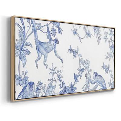 «Blue Monkey Land Toile II», toile tendue avec châssis, prête à accrocher