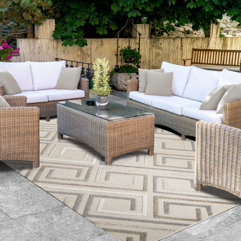 Tapis intérieur / extérieur 100% polypropylène Kawaun, 9 pi x 12 pi, Ardoise