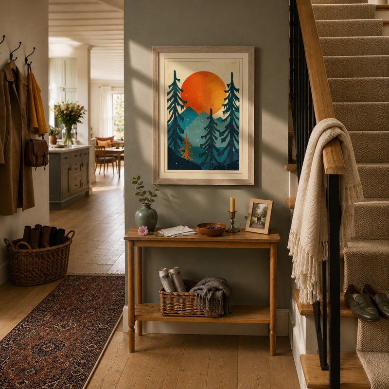 Forest Under Sun Scandinavian - Print, A1 - 84.1 x 59.4 cm, Oak