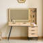 Bureau de meuble-lavabo lumineux 36 "avec prise de courant, 5 tiroirs et tablettes - 3 modes de couleurs, table de maquillage contemporaine pour chambre à coucher