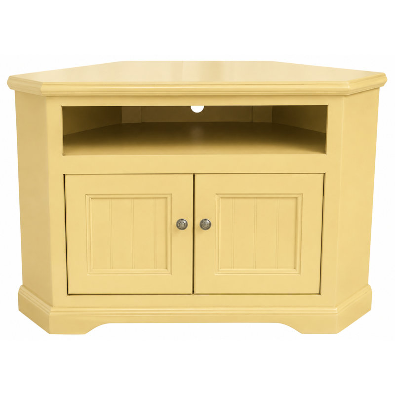 Meuble télé de coin en bois massif pour téléviseur de 40 po ou moins Boltongate, Jaune