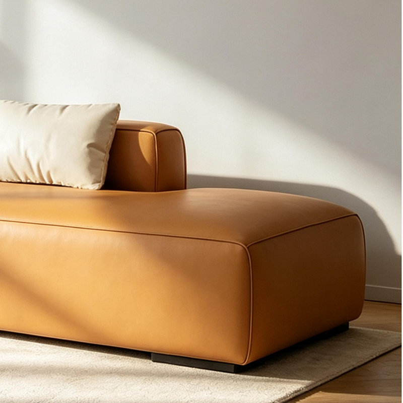 Chaise longue en similicuir de luxe moderne, Orange