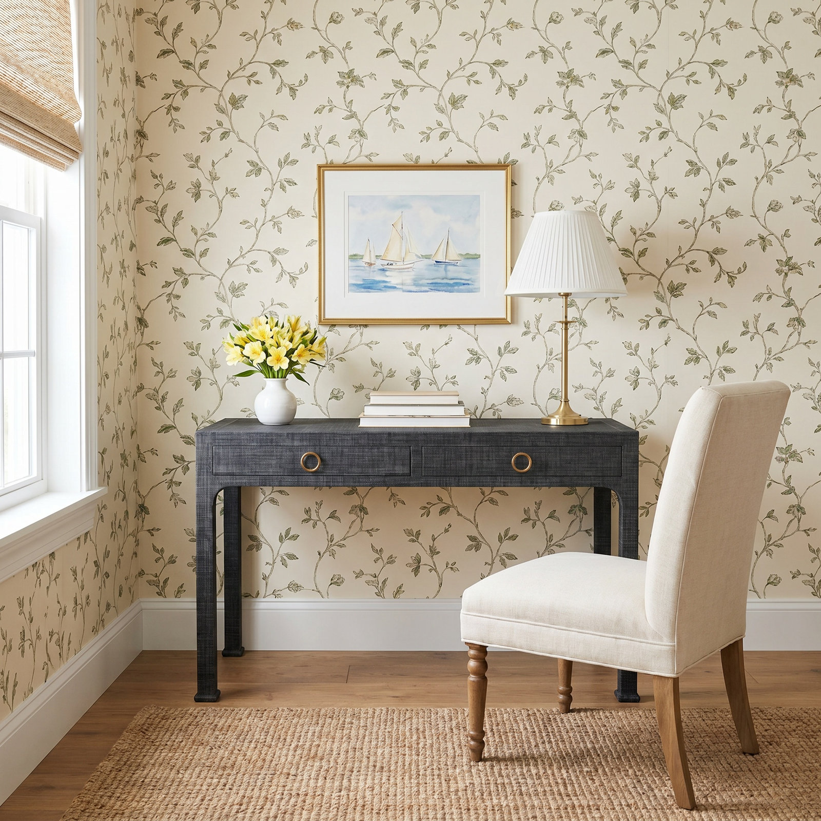 Keidy 47" Writing Desk, Charcoal Gray