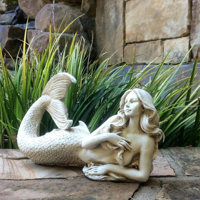 Life's a Beach Lying Mermaid Statue