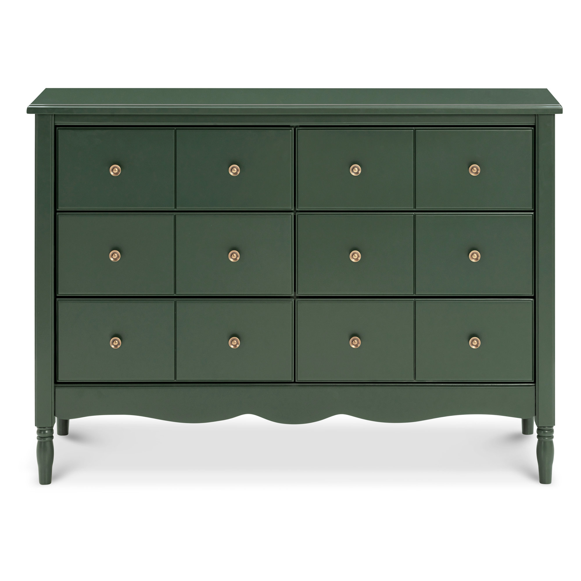 Liberty 6 Drawer 48" W Double Dresser, Forest Green