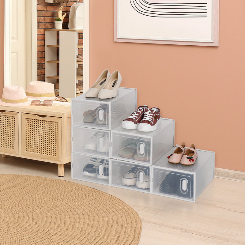 6 Pair Stackable Shoe Storage Box