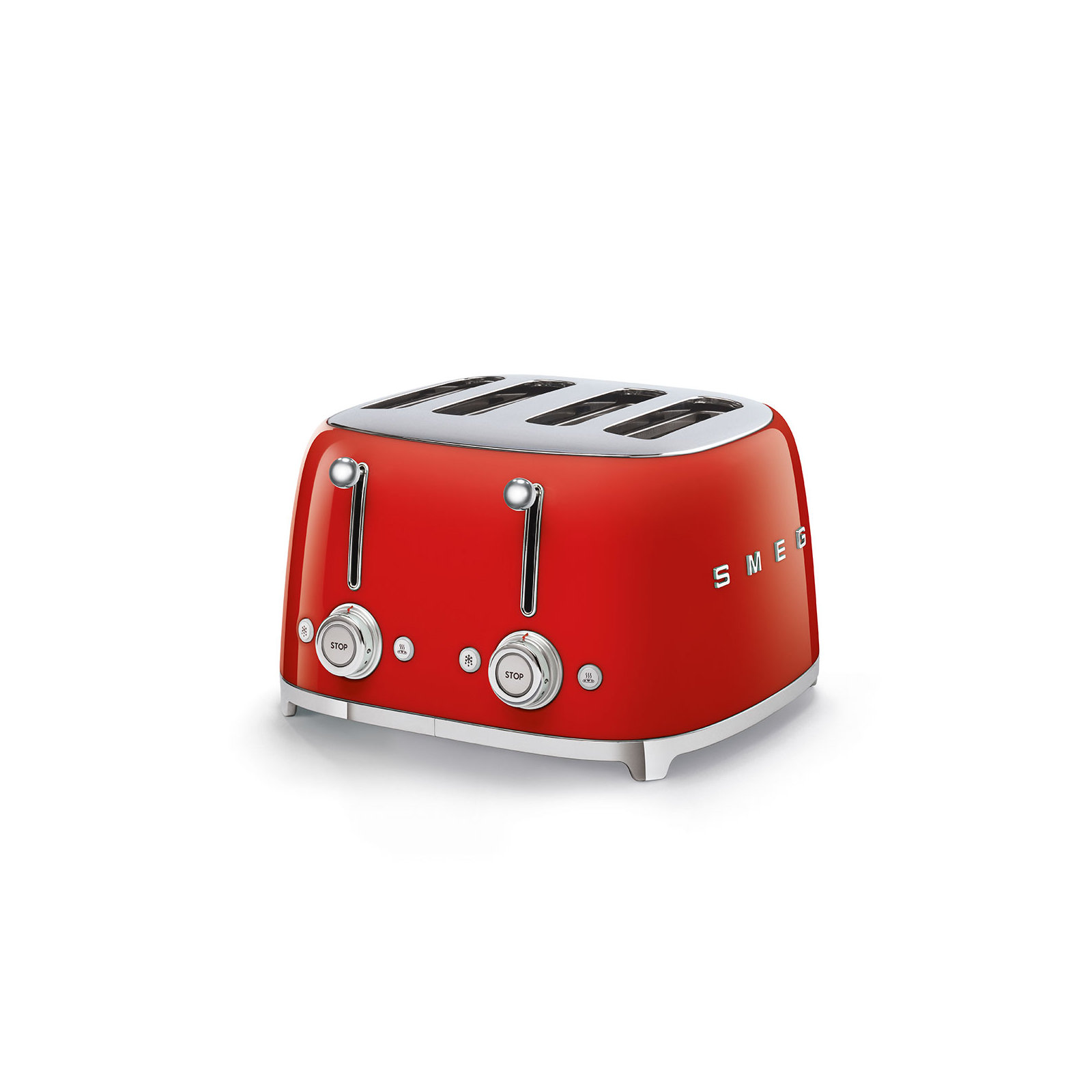 SMEG 50's Retro Style 4x4 Slice Toaster, Red