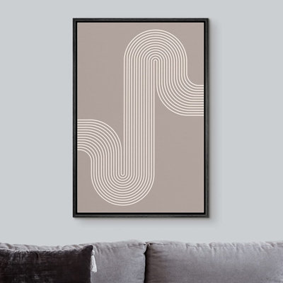 Geometric Line " Pastel Gray Retro Mid-Century Wave Twist "