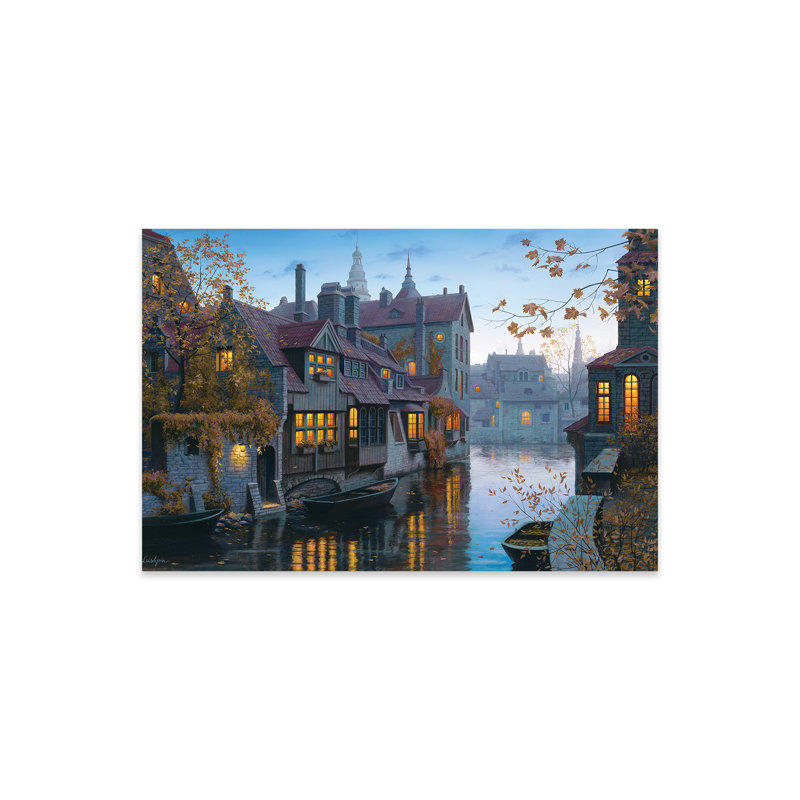 Automne à Brugges sur plastique / acrylique par Evgeny Lushpin, peinture