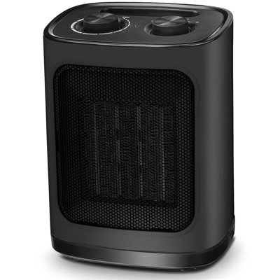 Small Portable Ceramic Electric Heater Fan With Thermostat, Tip-Over And Overheat Protection, 1500W