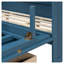 Grand lit escamotable mural avec tiroirs de rangement et ports de chargement USB, armoire pliante compacte bleu marine