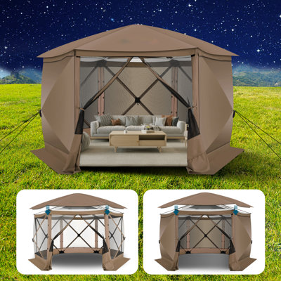 Camping Outdoor Gazebo, Starry Sky Top with Mesh Windows&Sidewalls
