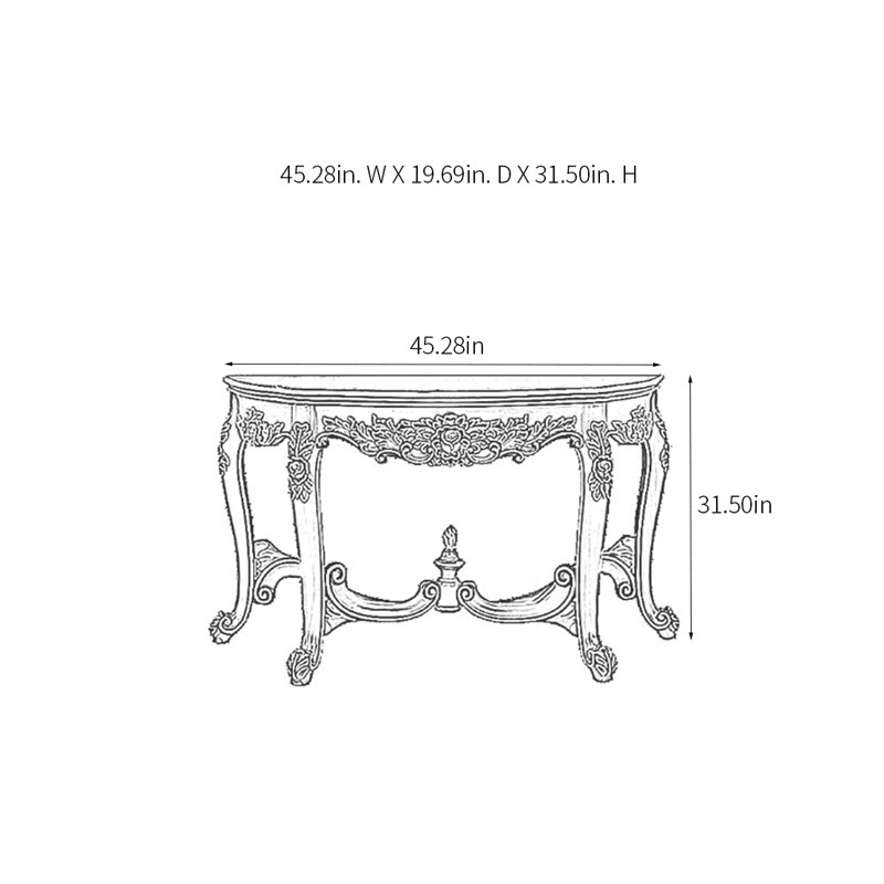 Console Retro Luxury, H 31,5 po x l 45,28 po x P 19,69 po