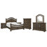 Hans Queen Panel Bed 2 Bachelor Chests Drawer Dresser With Shaped Mirror And Drawer Chest