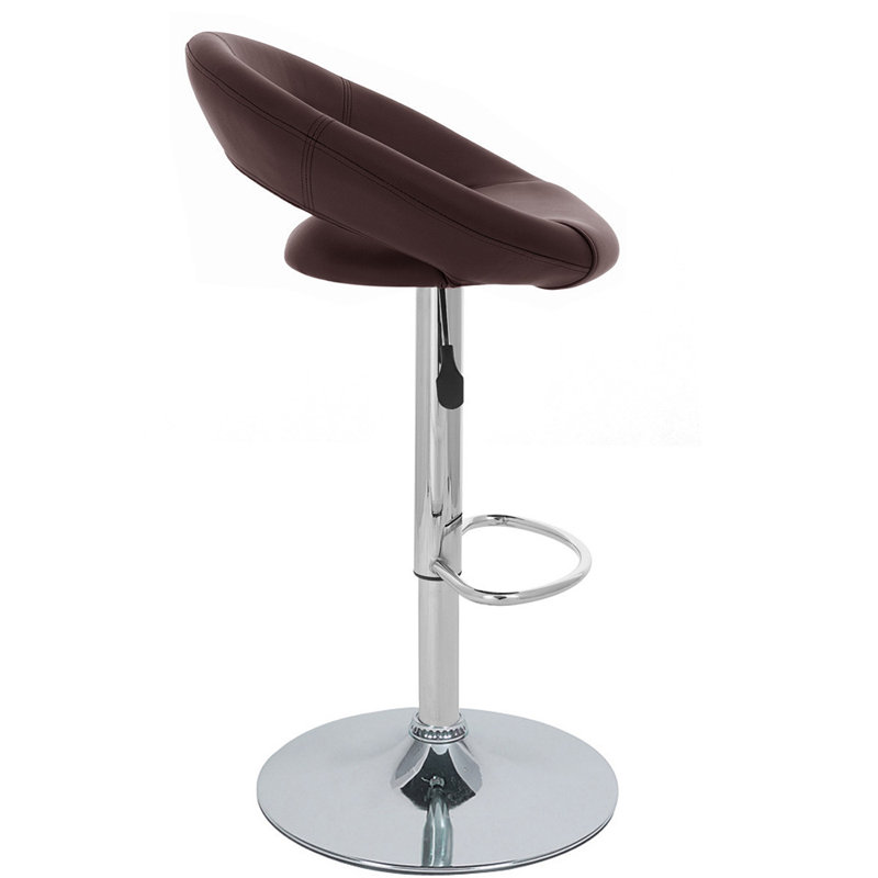 Nouvel Swivel Upholstered Adjustable Height Counter Stool with Metal Frame, Brown
