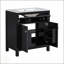 Meuble-lavabo noir moderne de 30 pouces avec lavabo en céramique, portes à fermeture douce et grand espace de rangement pour des salles de bain élégantes-348580629