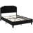 Upholstered Bed Frame with with Diamond Button-Tufted Headboard-332416920-332416921
