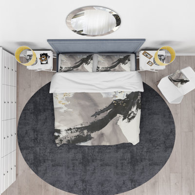 Ensemble de housse de couette transitionnel Glam Painted Arcs III - microfibre de polyester
