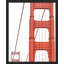 "Détail architectural du pont suspendu rouge" sur papier-98266417-98266419