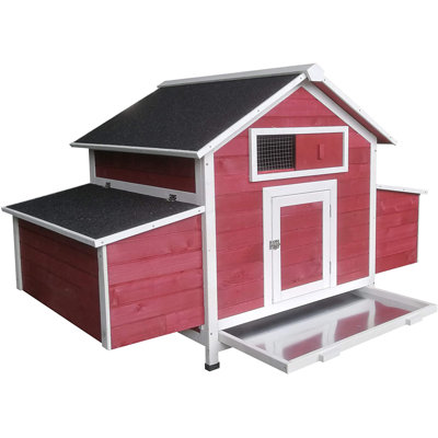 Azyaa 16 Square Feet Chicken Coop with Nesting Box For Up To 4 Chickens