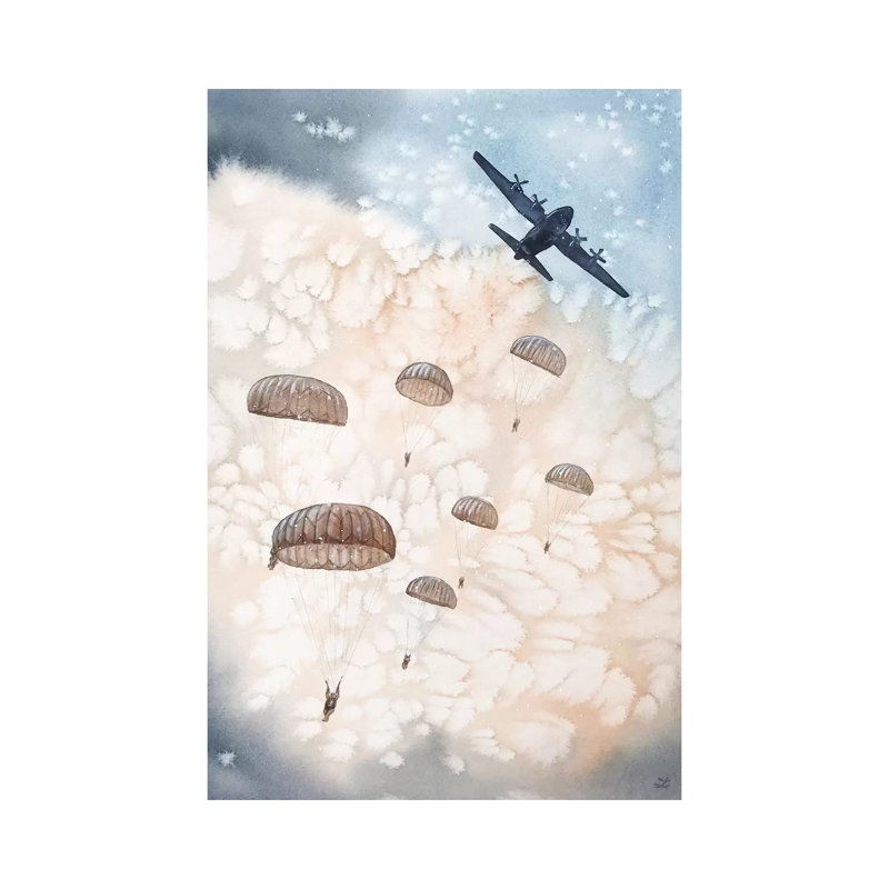 Airborne All The Way by Zaira Dzhaubaeva - Wrapped Canvas Print, 66.04 cm H x 45.72 cm W x 1.91 cm D