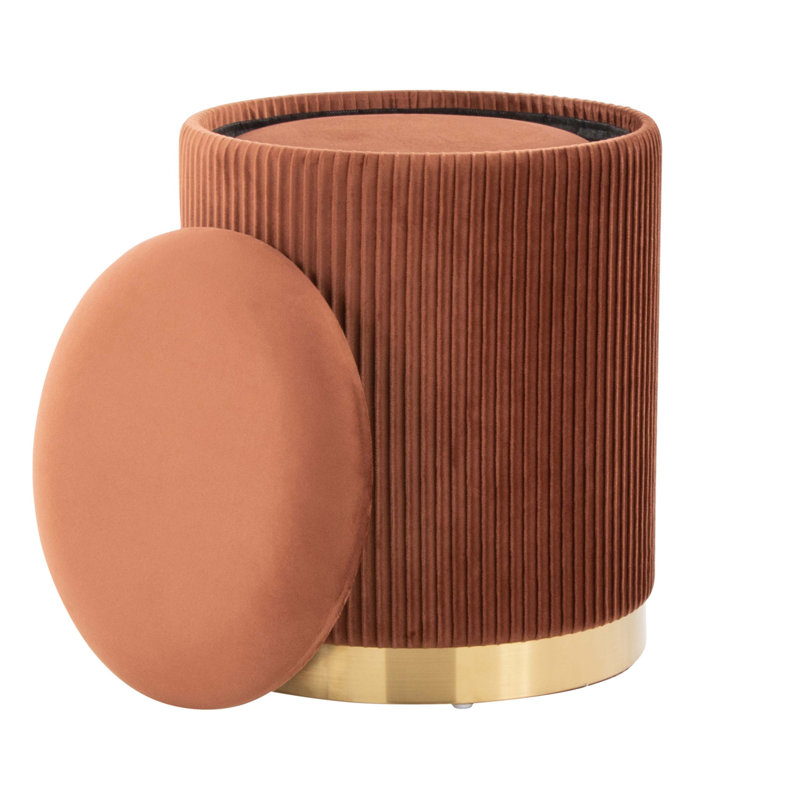 Nesting Pleated Ottoman Set, Light Brown