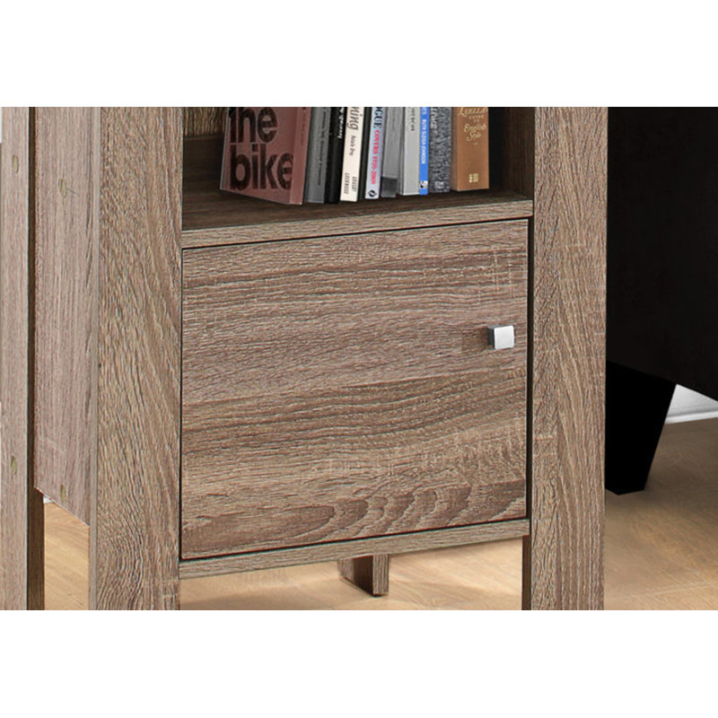 Mattews Accent Table, Side, End, Nightstand, Lamp, Storage, Living Room, Bedroom, Laminate, Dark Taupe