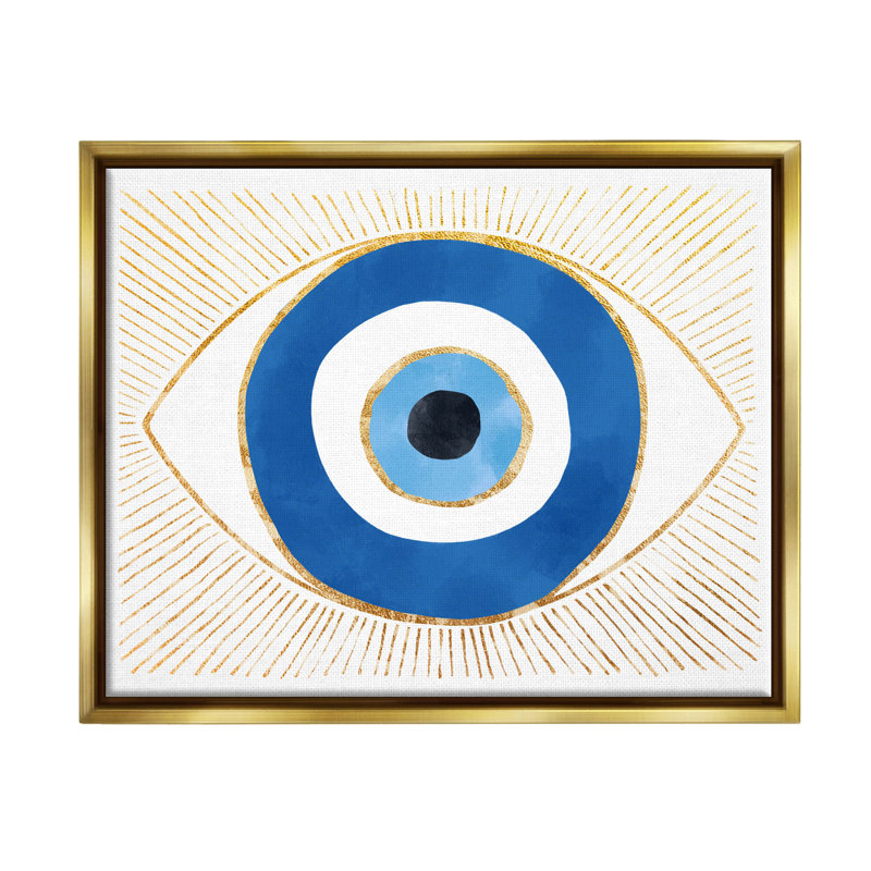 «Evil Eye Glam Rays», art de la giclée encadrée par Ziwei Li, H 25 po x l 31 po x P 1,7 po, Cadre flottant métallique doré