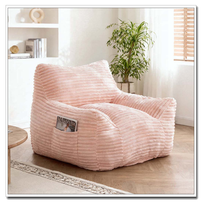 Bean Bag Chair, Oversized Comfy Beanbag, Pink